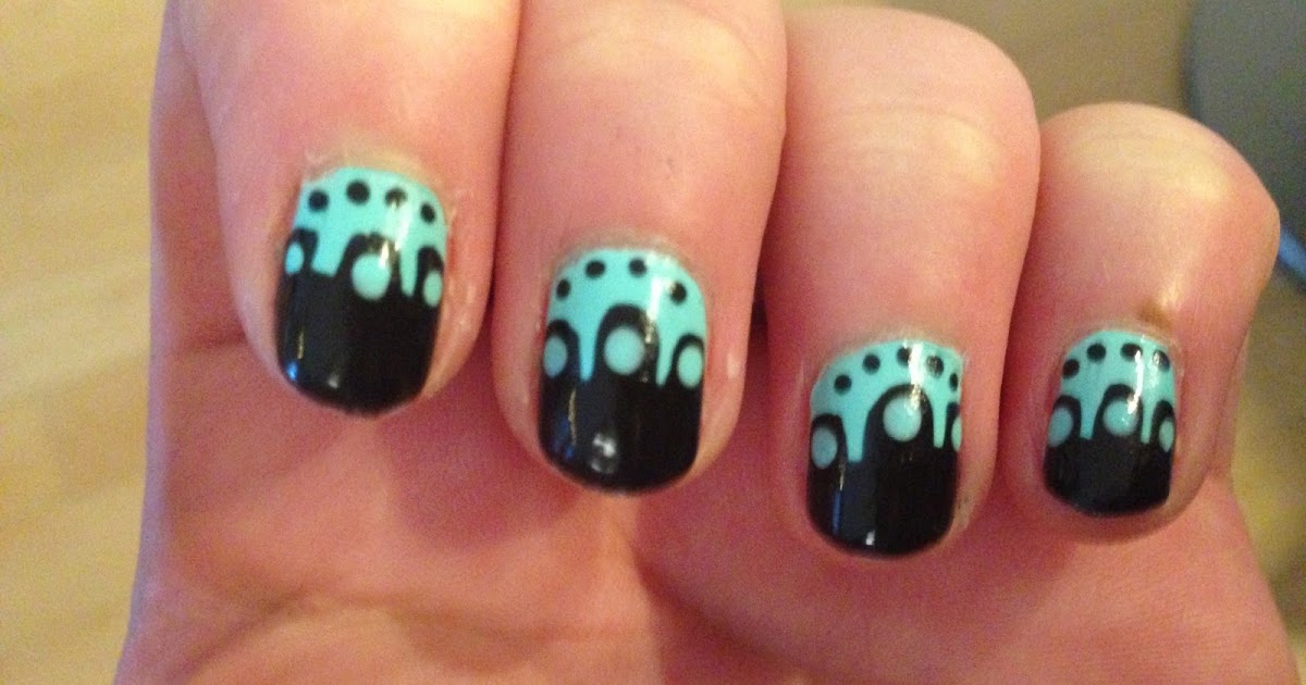 Nail Diary: Easy Black and Blue Design (for short nails)